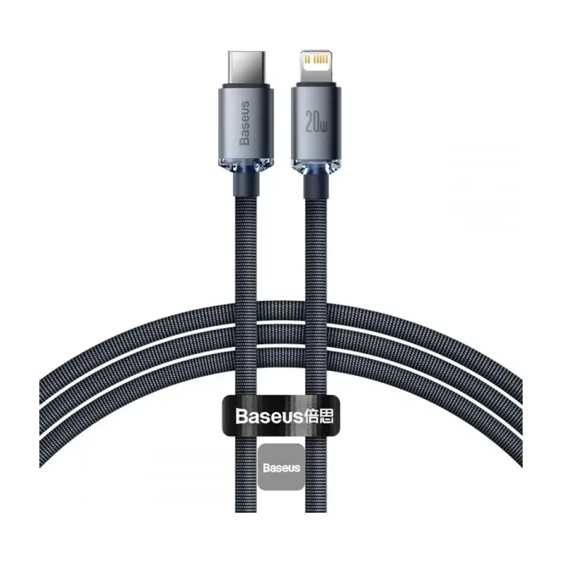 Baseus Crystal Shine Series Cable USB-C to Lightning 20W 2m (Black)