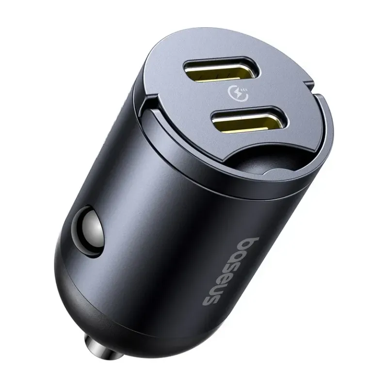 Baseus Tiny Star Mini Car Charger USB+Type-C 30W (Gray)