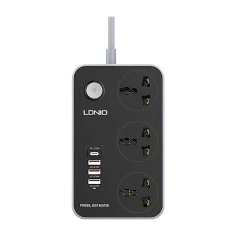 LDNIO SC3412 3-Outlet Power Strip with 4 USB (20W PD)