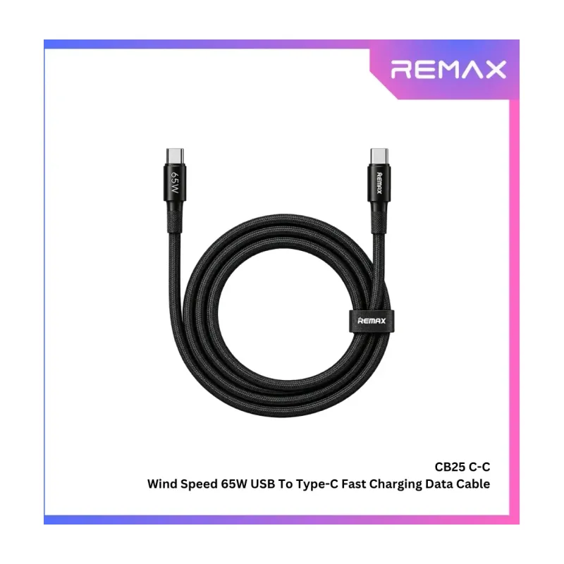 Remax CB25 Wind Speed 65W USB-C to USB-C Cable 2m