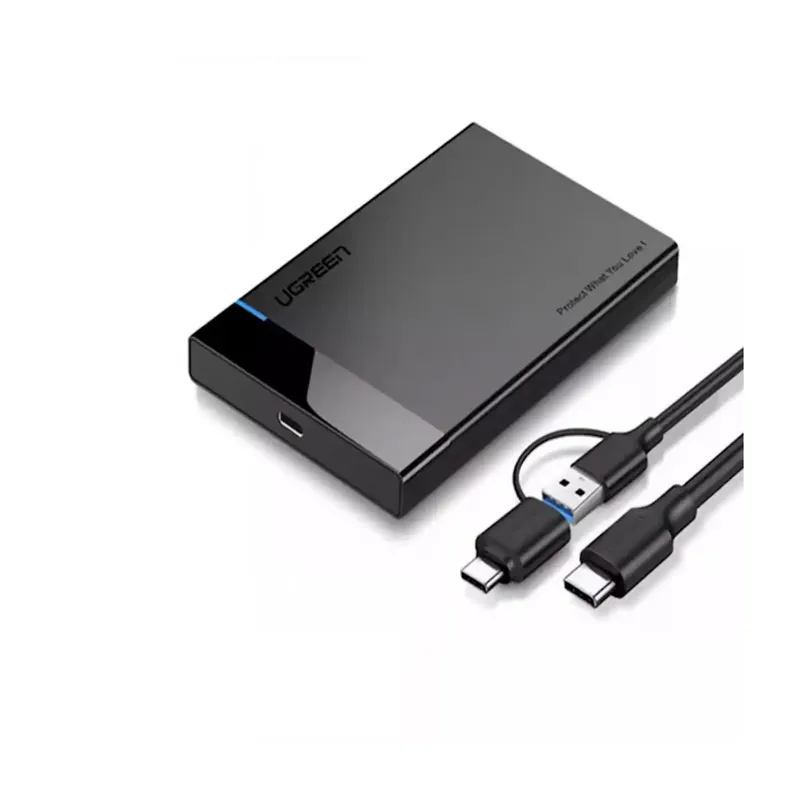 UGREEN USB 3.1 2.5-inch Hard Drive Enclosure with USB-A to C and C to C Cables (60735)